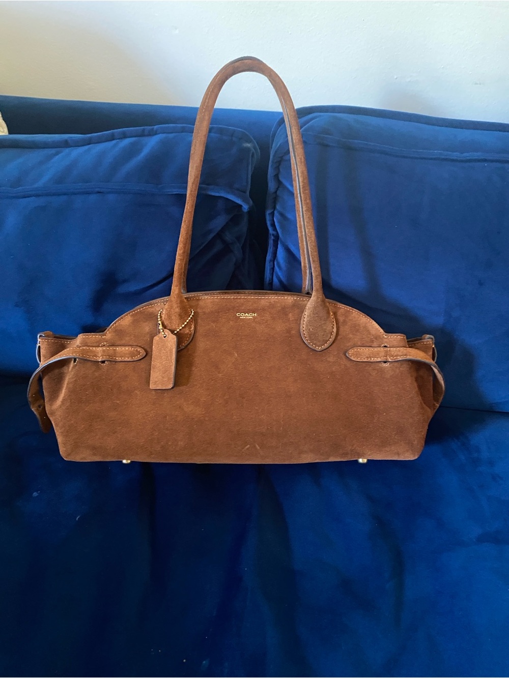 COACH Empire Carryall 34 Suede Shoulder Bag